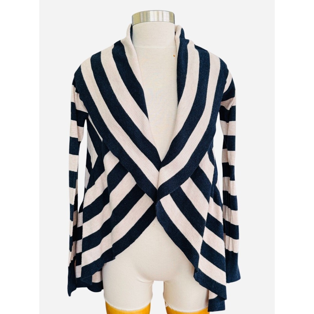 Anthropologie Charlotte Tarantola Wm Small Cotton Black/Beige Cardigan Sweater
